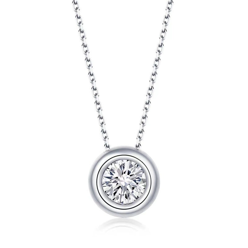 Karat Moissanite Necklace S925 Sterling Silver Pendant null
