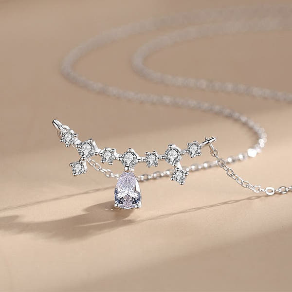 Silver Drop Pendant Necklace