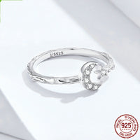 Star Moon Silver Ring