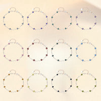 Colorful Moissanite  Silver Bracelet