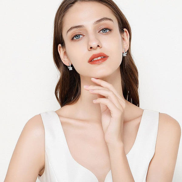 Moissanite Earrings Silver