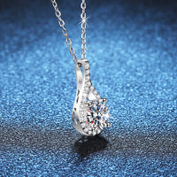Silver Necklace Moissanite Pendant