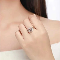 Silver Custom Heart Projection Photo Ring