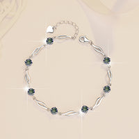 Colorful Moissanite  Silver Bracelet