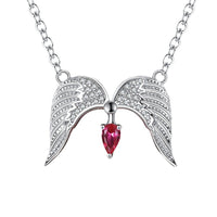 Silver Necklace Wings Zircon