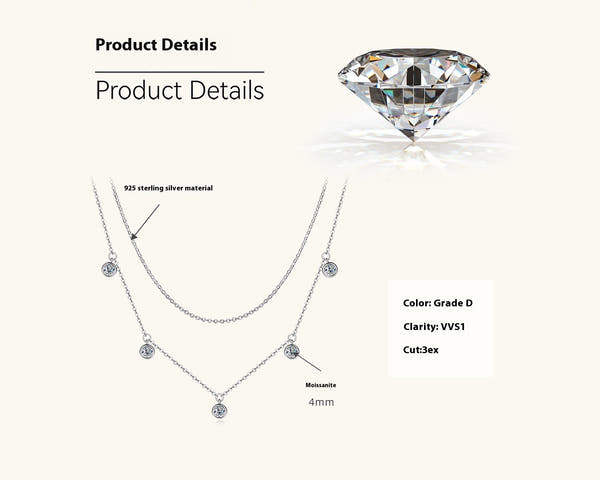 High-grade  Silver Diamond Necklace