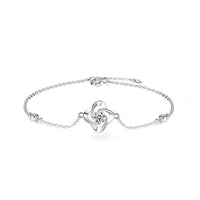 Women's  Silver Moissanite Clover Bracelet