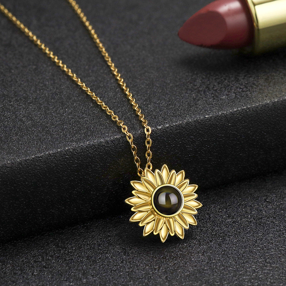 Silver Sunflower Necklace