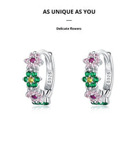 Silver Exquisite Flower  Earrings