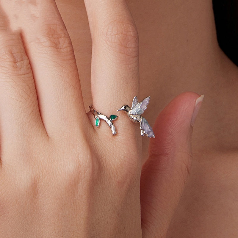 Silver Kingfisher Open Ring