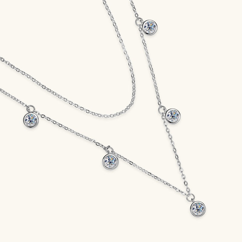 High-grade  Silver Diamond Necklace