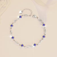Colorful Moissanite  Silver Bracelet