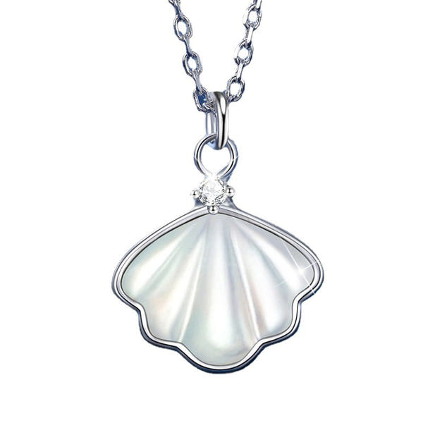 Silver Projection Shell Fritillary Necklace