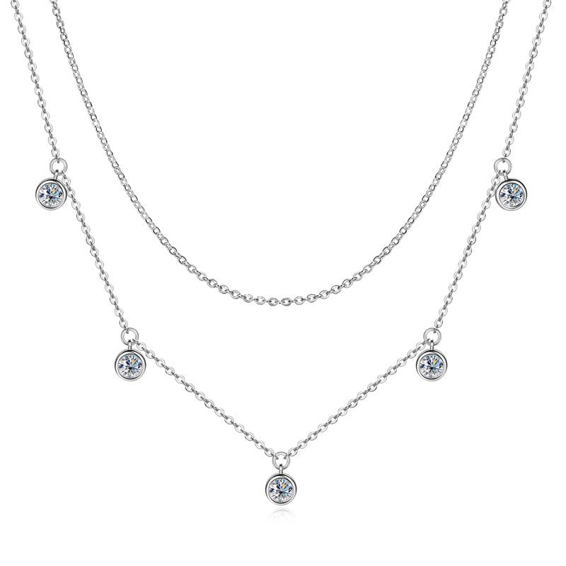 High-grade  Silver Diamond Necklace