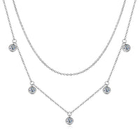 High-grade  Silver Diamond Necklace